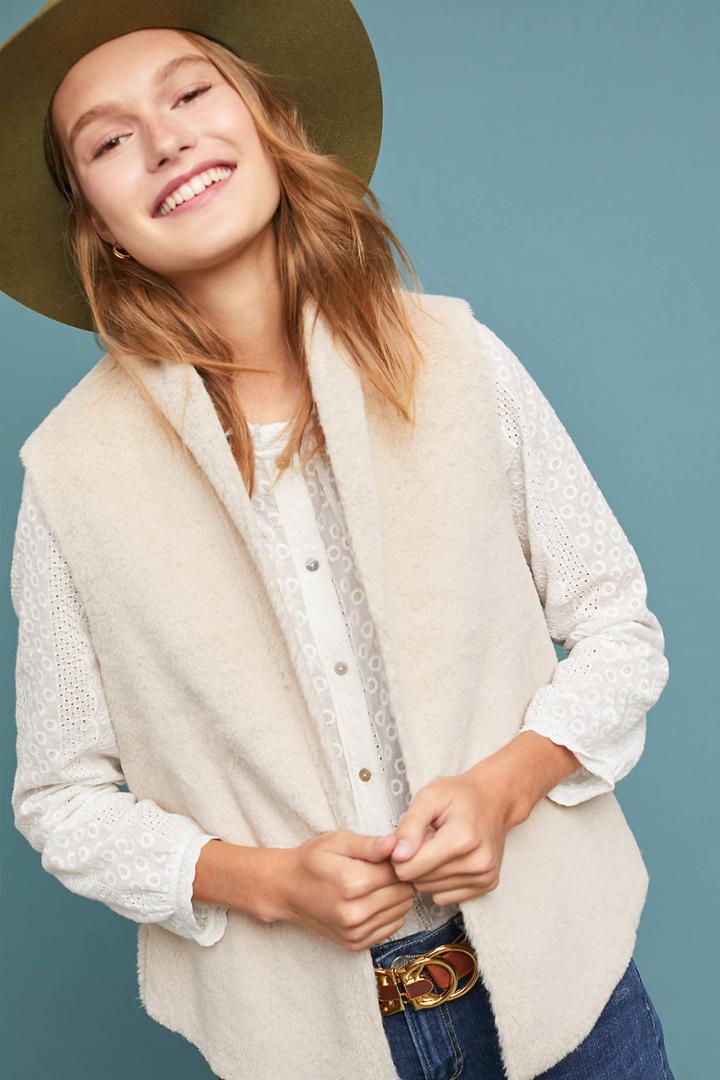 Velvet By Graham & Spencer Yvette Reversible Faux Fur Vest