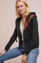Anthropologie Embroidered Terry Hoodie
