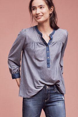 Anthropologie Lisette Chambray Top