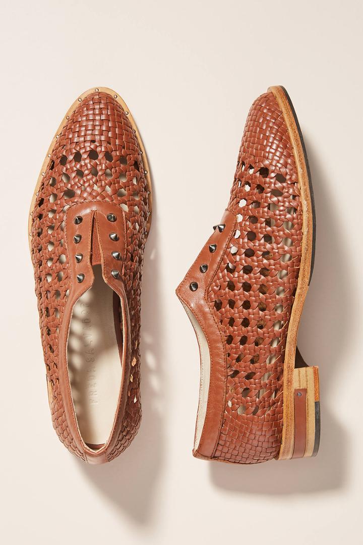 Freda Salvador Woven Leather Oxford Loafers