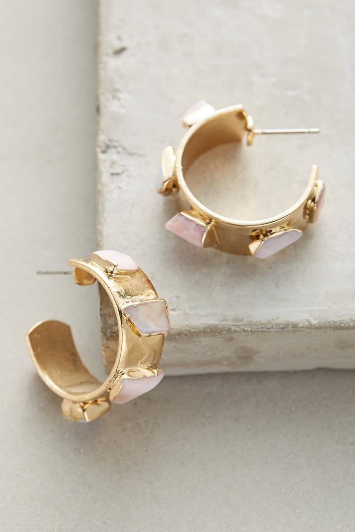 Dani Barbe Pink Opal Mini Hoops