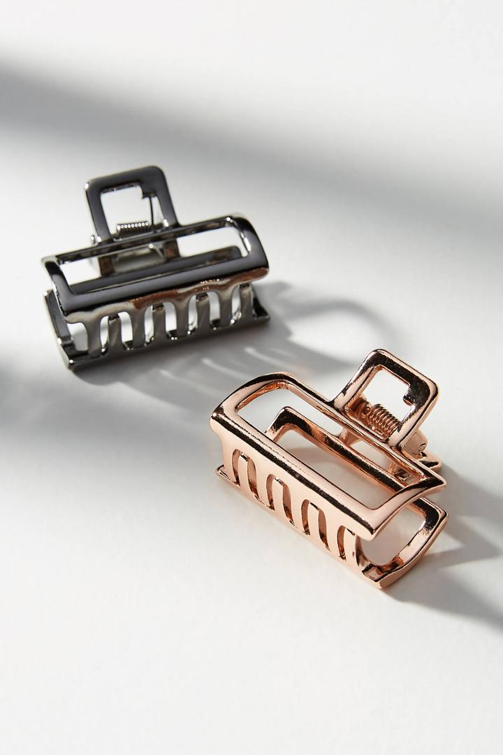 Anthropologie Petite Rectangle Hair Clip Set
