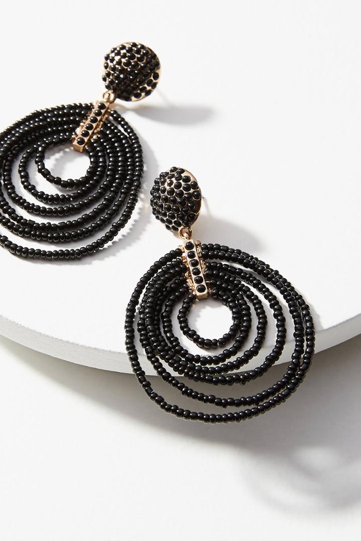 Anthropologie Pinata Beaded Hoop Earrings