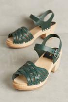 Swedish Hasbeens Braided Open-toe Clogs