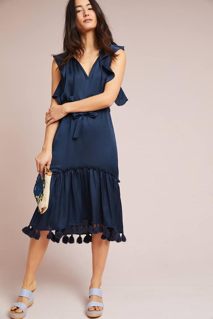 Misa Lenora Tasseled Midi Dress