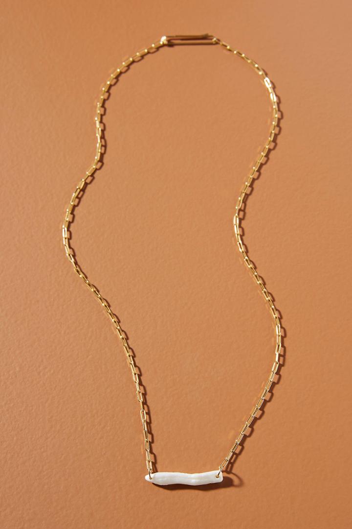 Anthropologie Sally Pearl Bar Necklace