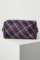 Anthropologie Woven Leather Cosmetic Bag