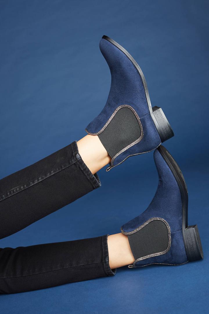 Vanessa Wu Suede Effect Chelsea Boots