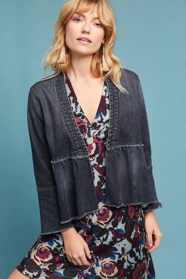 Amo Flounced Denim Jacket