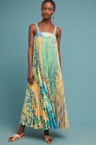 Anthropologie Pleated Fish Maxi Dress