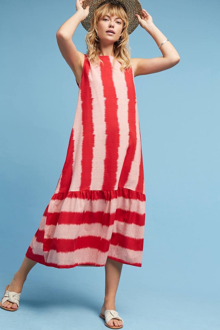 Norblack Norwhite Ikat Striped Dress
