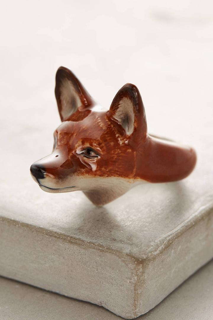 Anthropologie Fox Portrait Ring