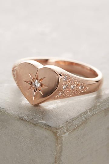 Luna Skye Grey Diamond Sunburst Signet Ring