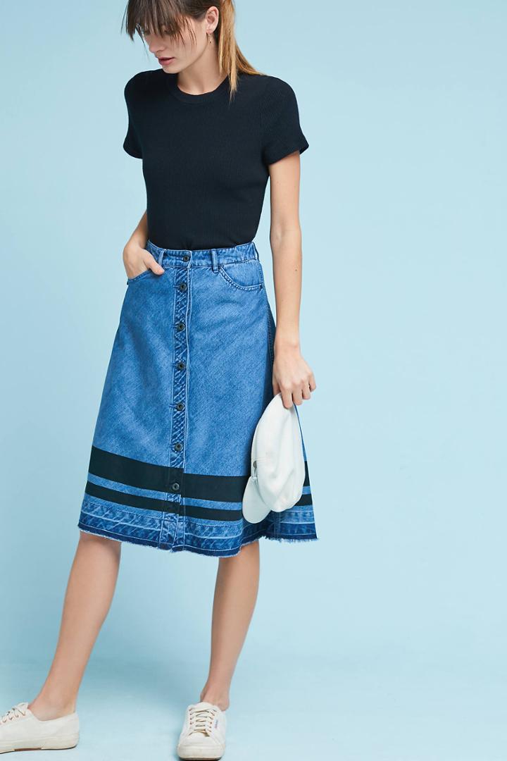 Scotch & Soda Aloha Denim Striped Skirt