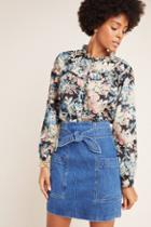 La Vie By Rebecca Taylor Ella Tie-waist Denim Mini Skirt