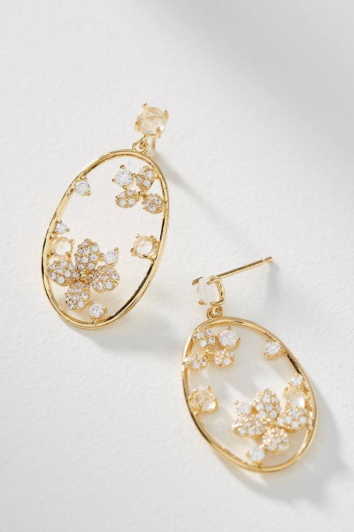 Anthropologie Blooming Hoop Drop Earrings
