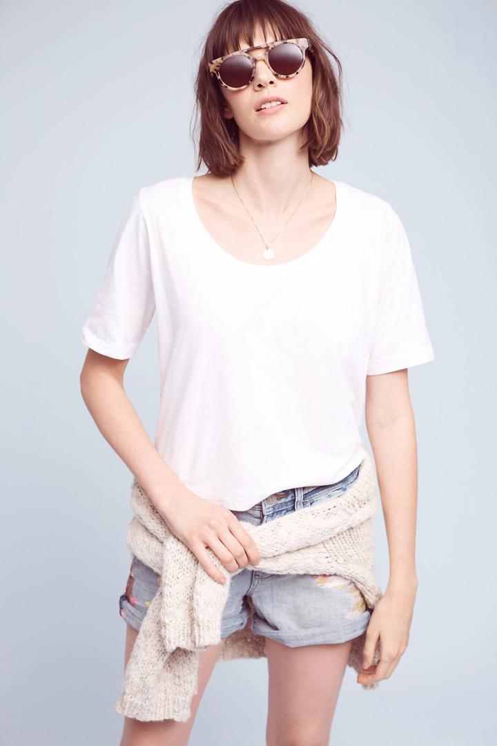 Three Dots Scooped Jersey Tee