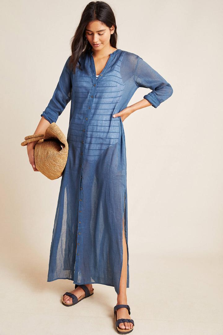 Ro's Garden Sandy Sheer Linen Cover-up Dress