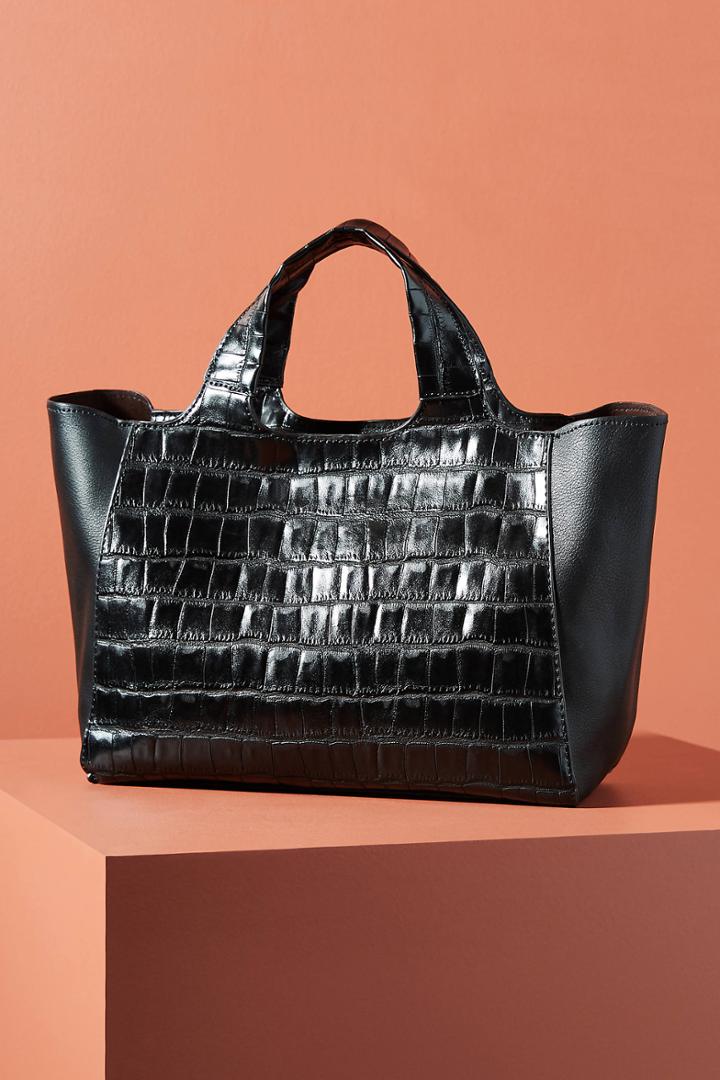 Anthropologie Lindsey Embossed Tote Bag