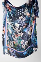 Kachel Stripe & Floral Silk Scarf
