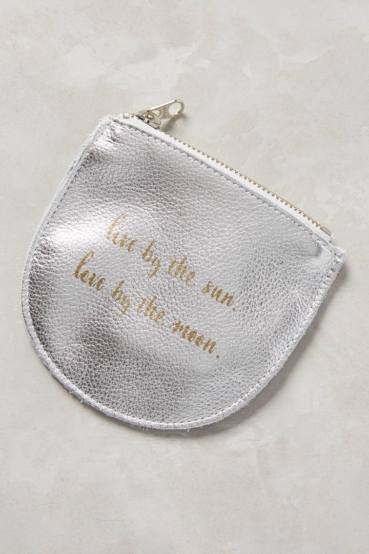 Baggu Silver Celestial Script Pouch