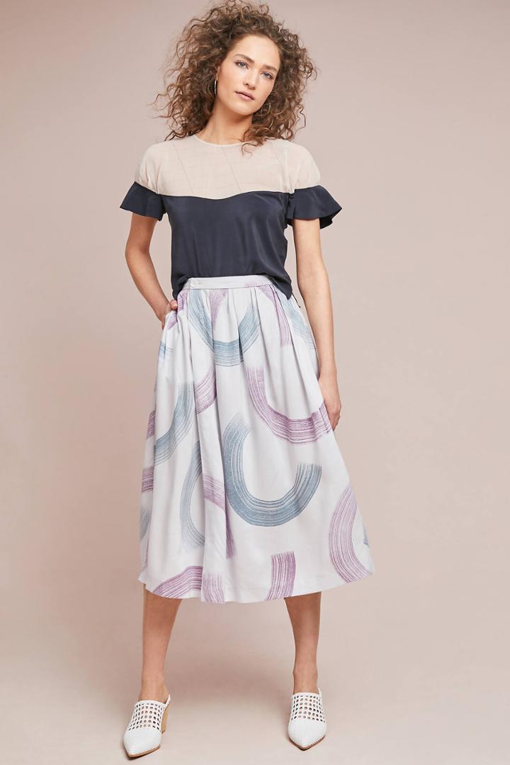 Cardinal Handpainted Wrap Skirt