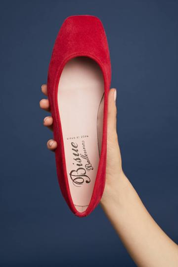 Bisue Ballerinas Square-toe Floral Ballet Flats