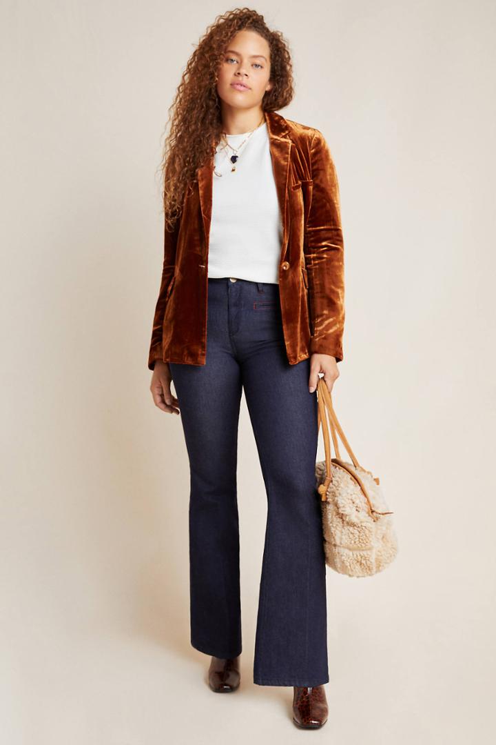 Pilcro And The Letterpress Pilcro Stitched High-rise Flare Jeans