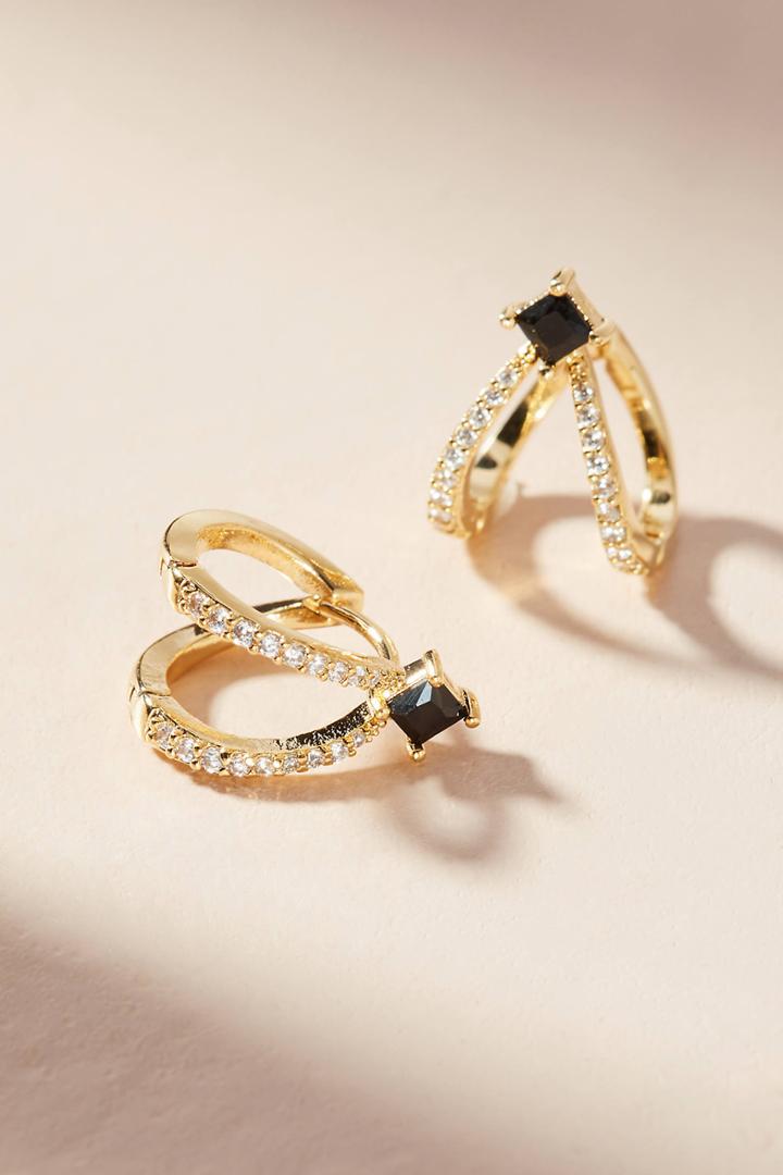Anthropologie Split Hugger Hoop Earrings