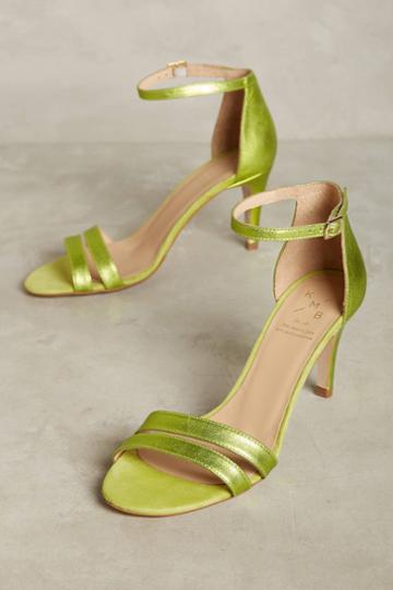 Kmb Metallic Lime Heeled Sandals