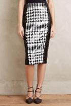Byron Lars Sequined Houndstooth Skirt