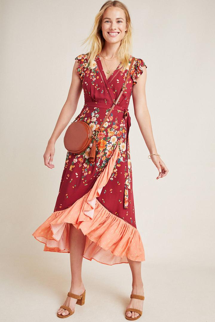 Farm Rio For Anthropologie Tesorina Wrap Dress