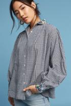 Inouitoosh Embroidered Florals Gingham Top
