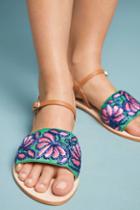 Anthropologie Bright Floral Sandals