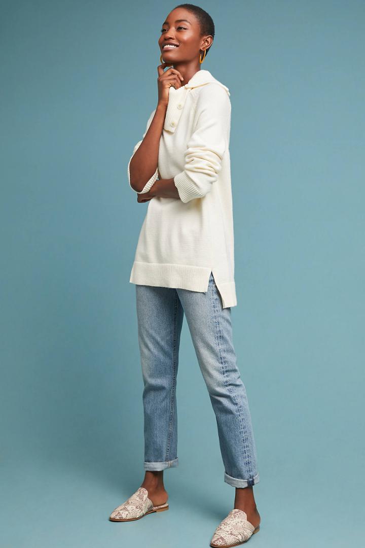Anthropologie Emin Buttoned Pullover