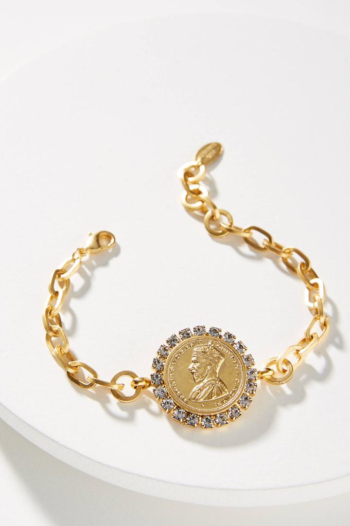 Elizabeth Cole Coin Link Bracelet