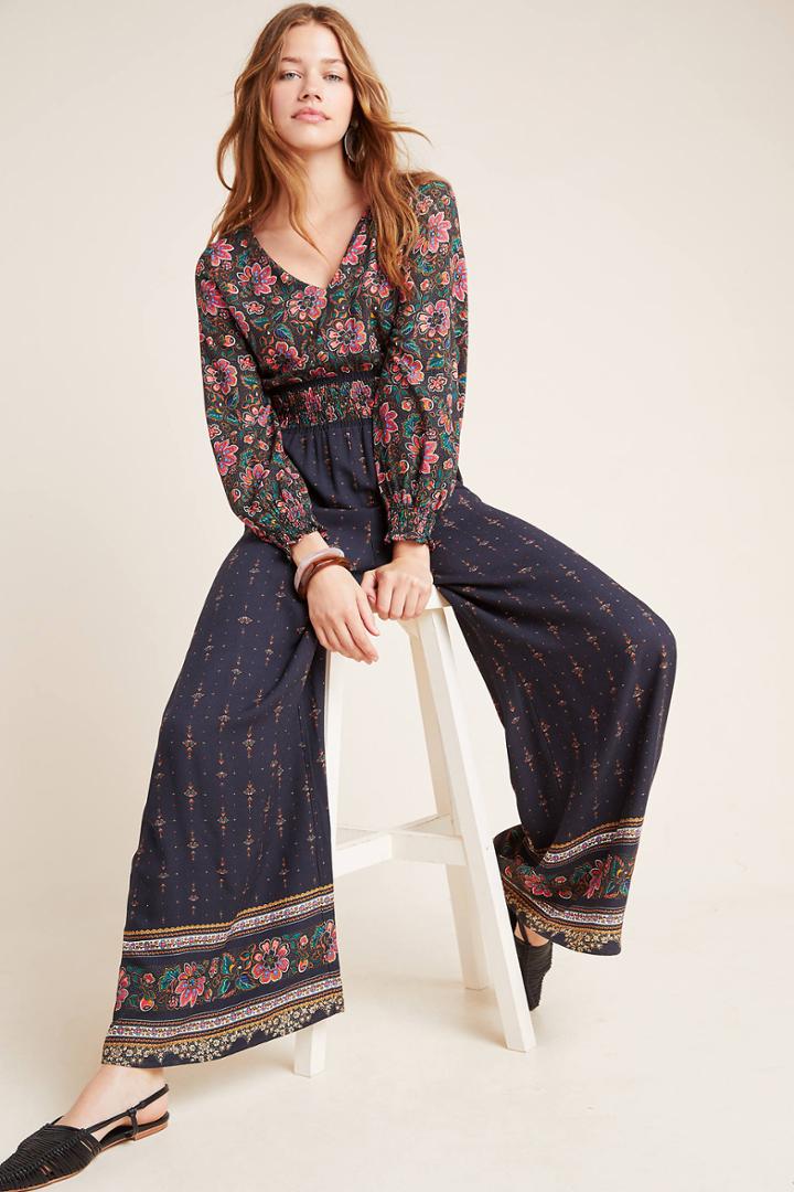 Farm Rio For Anthropologie Giuliana Wide-leg Jumpsuit