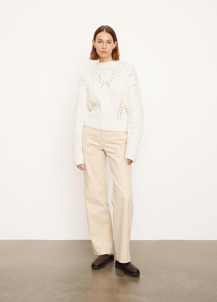 Vince Bauble Cable Mock Neck