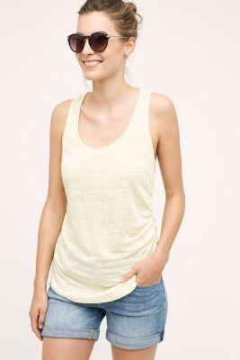 Bordeaux Linen Racer Tank