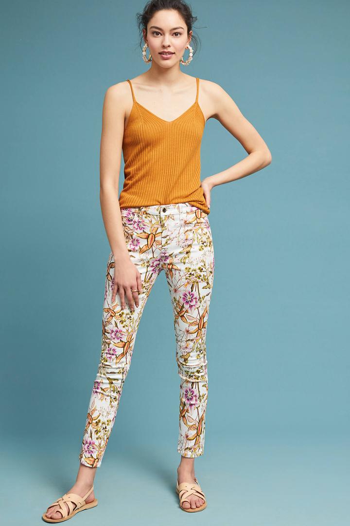 Jen7 By 7 For All Mankind Jen7 By 7 For All Mankind Havana Tropics High-rise Skinny Ankle Jeans