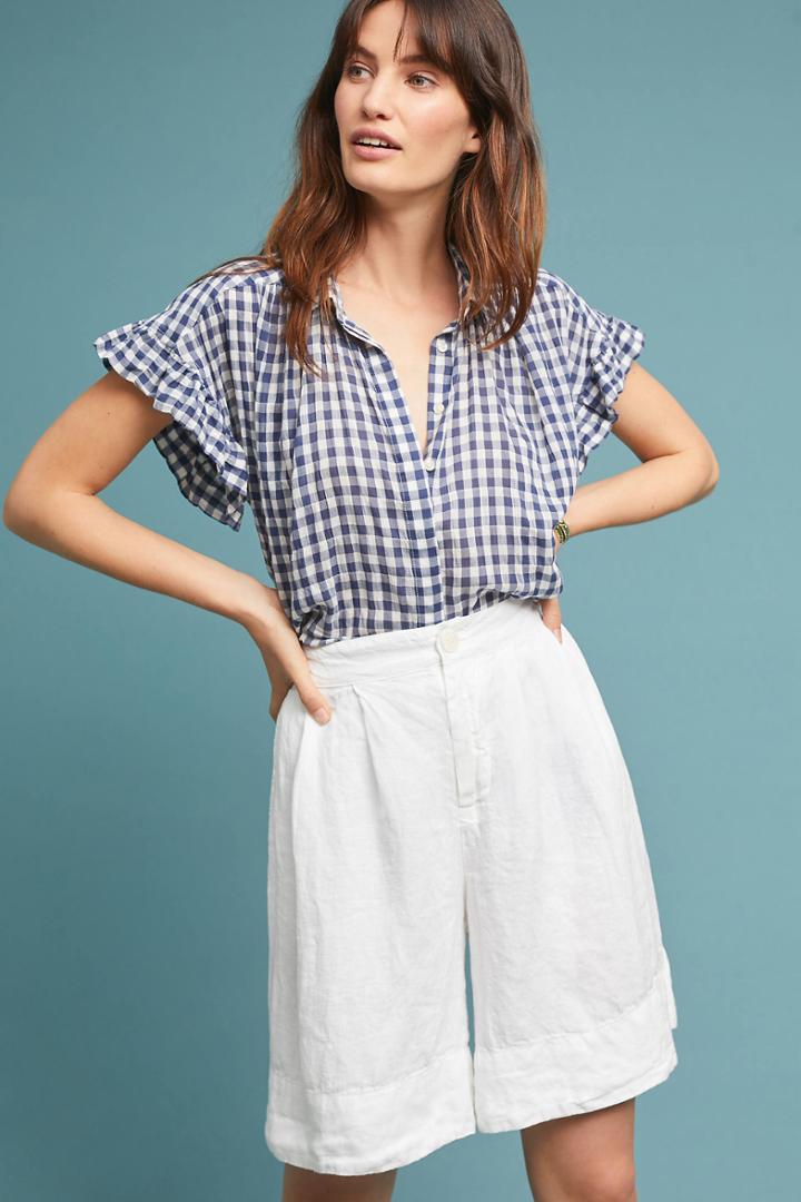 Cp Shades Linen High-waisted Shorts
