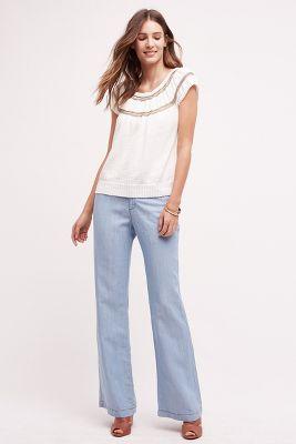 Pilcro Chambray Trousers Light Denim