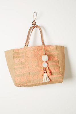 Anthropologie Rancho Embroidered Tote