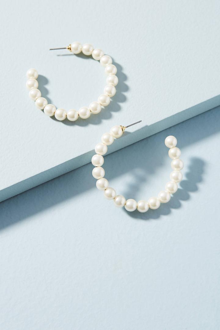 Lele Sadoughi Adorned Pearl Hoop Earrings