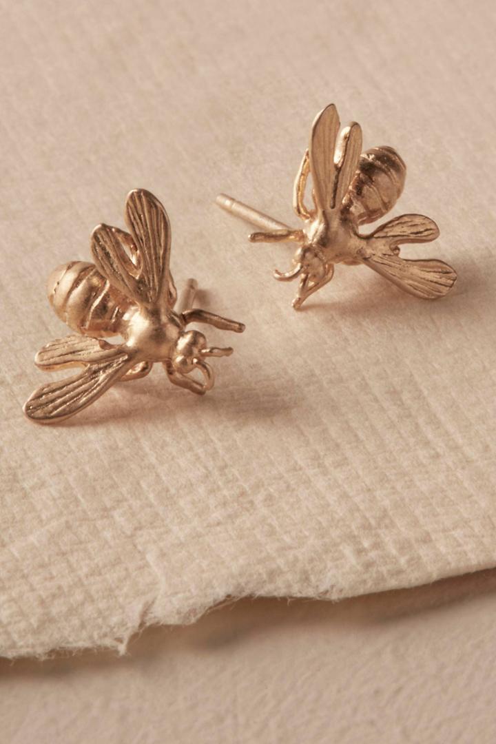 Anthropologie Golden Bee Studs