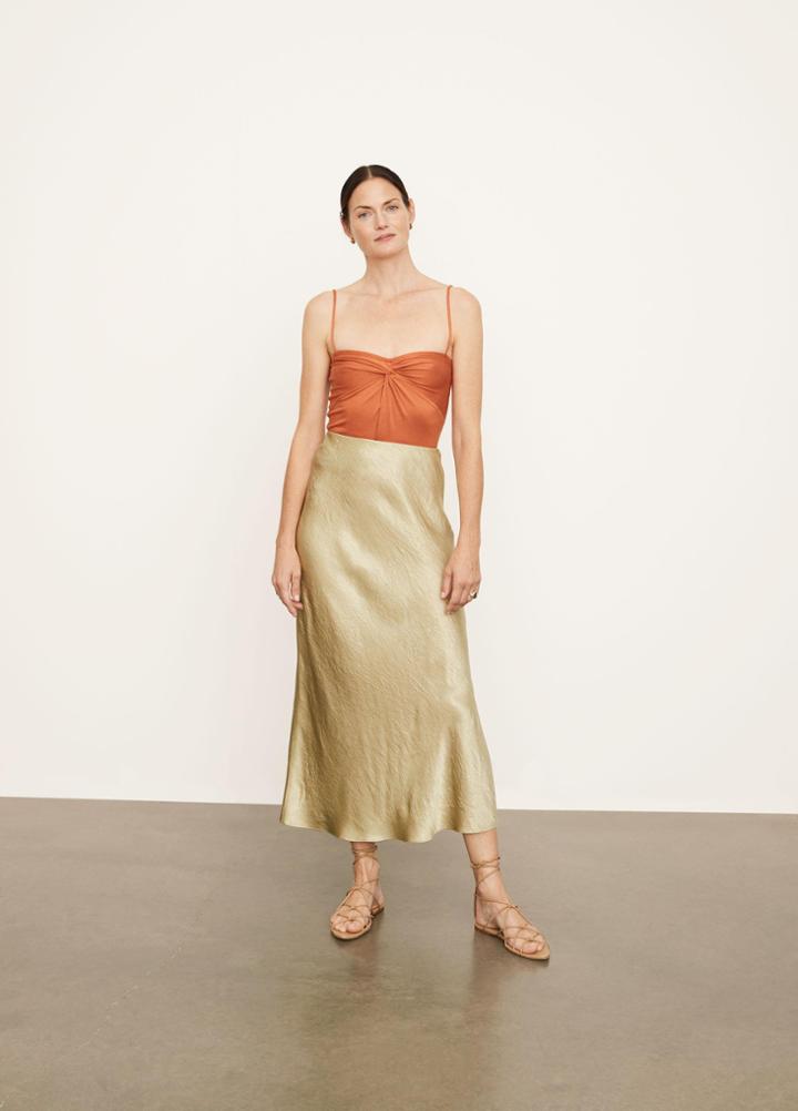 Vince Side Slit Slip Skirt