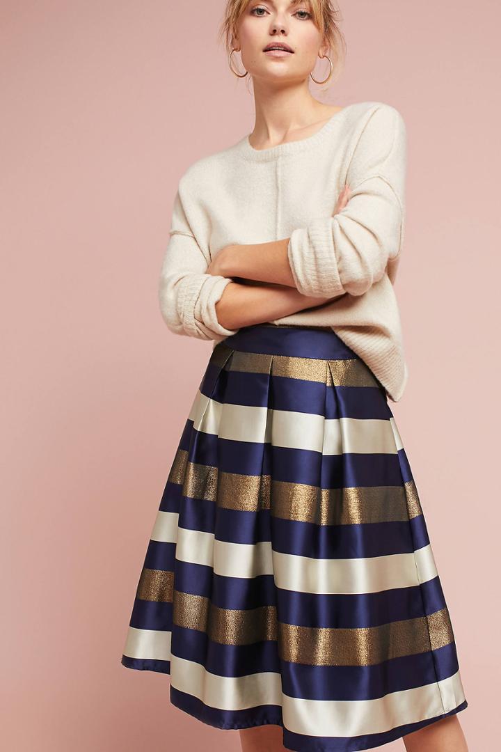 Traffic People Striped In Shine Skirt