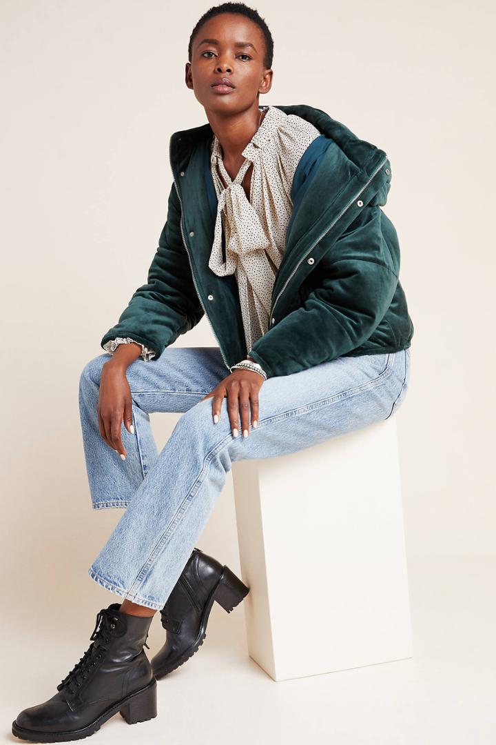 Dra Juniper Velvet Puffer Jacket