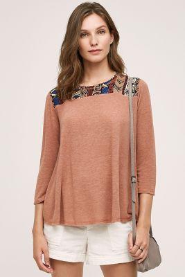 Anama Brocade Trim Top