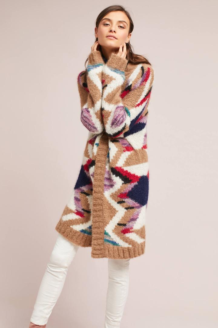 Moulinette Soeurs Hand-knit Mosaic Cardigan
